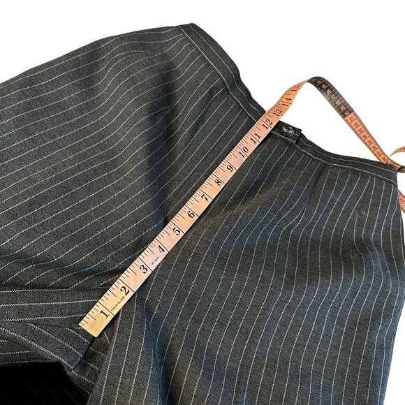 Vintage Harve Benard Pinstripe Pants Size 10 Wool Blend Gray Back Elastic Lined - Picture 8 of 10